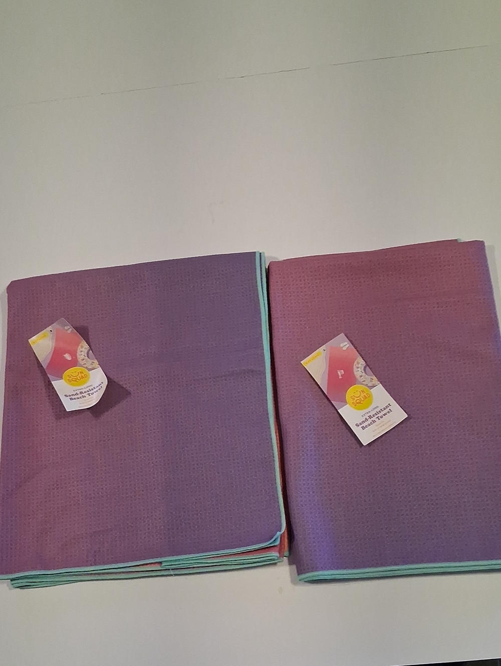 Sun Squad Extra-long Sand-resistant Beach Towels Set Of 2 Purple And Pink